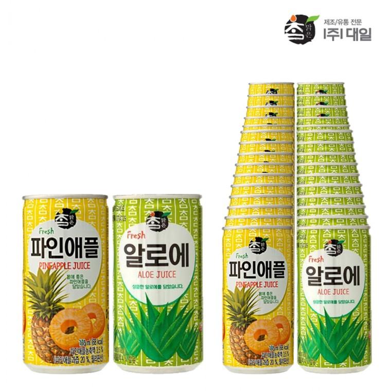 대일 참맑은 파인애플+알로에 혼합 175ml x (각15개)총30개 파인애플맛 알로에음료 캔음료 혼합세트