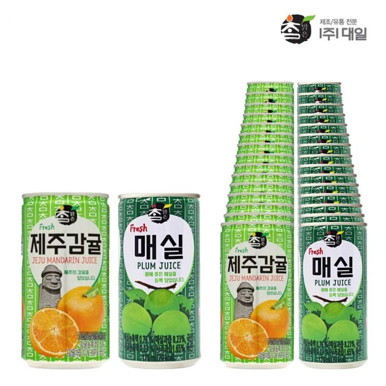 대일 참맑은 제주감귤+매실 혼합 175ml x (각15개)총30개 제주감귤맛 매실음료 캔음료 혼합세트