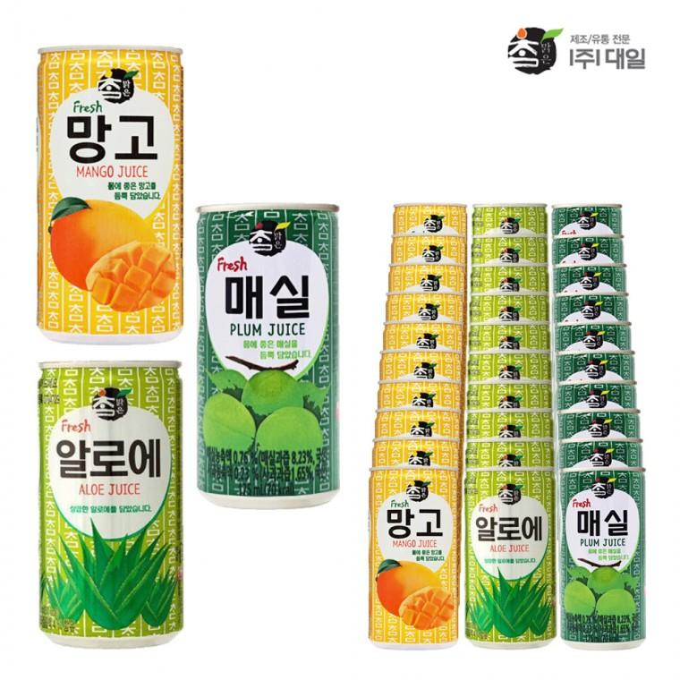 대일 참맑은 망고175 알로에175 매실175ml X 각10개 (총30개) 캔음료 작은캔 혼합캔음료 참맑은혼합