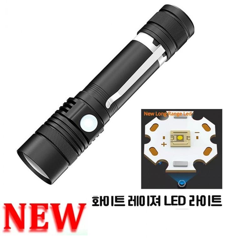 NEW White Laser LED 충전식 줌 서치 라이트 손전등 랜턴 후레쉬 518W 아X