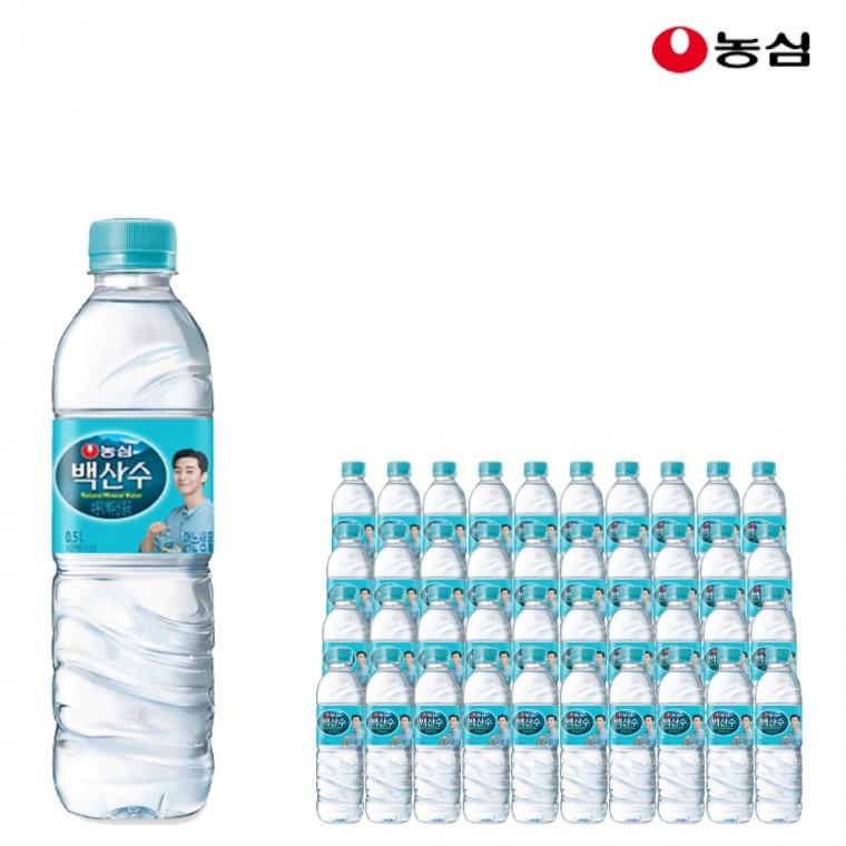 농심 백산수 천지차이 500ml x 40개 생수 유라벨 야외활동 미네랄워터 용천수 백두산 화산암반