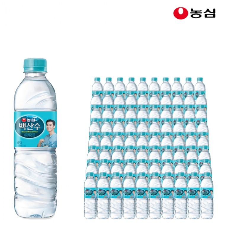 농심 백산수 천지차이 500ml x 80개 생수 유라벨 야외활동 미네랄워터 용천수 백두산 화산암반