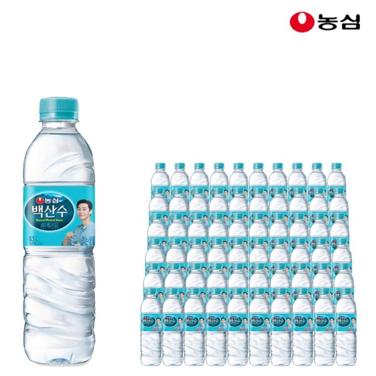 농심 백산수 천지차이 500ml x 60개 생수 유라벨 야외활동 미네랄워터 용천수 백두산 화산암반