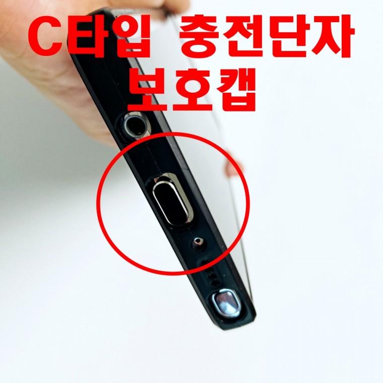 C타입 충전단자 보호캡 마개 블랙 실버