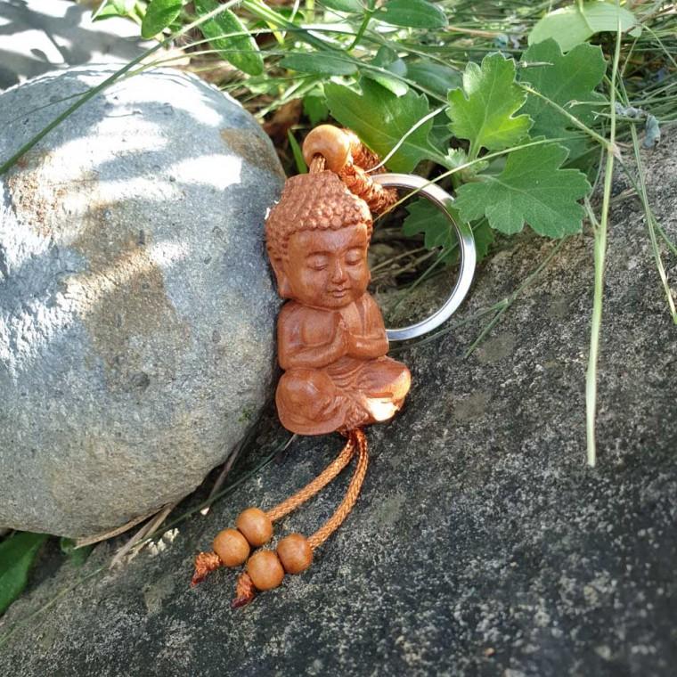 불교용품 행운의 부처님 열쇠고리 복숭아나무 합장 키링