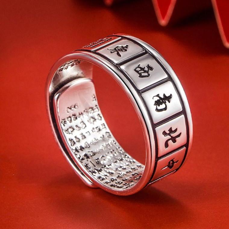 공용 패션 링 심경 S990 각인 남성 불교 마작반지 여성