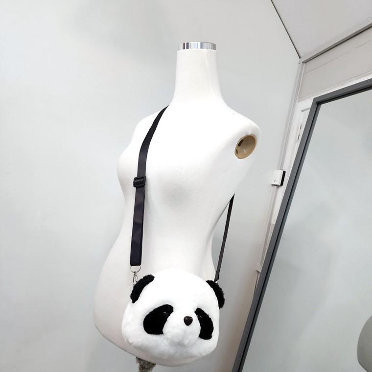 미니 가방 팬더인형 얼굴 크로스백
