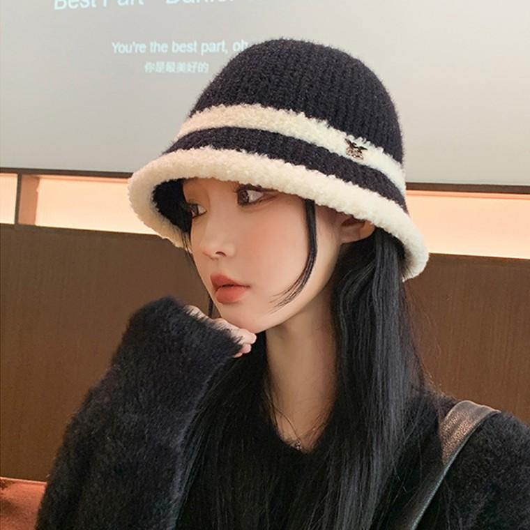 [싸더라] 캐시미어 투라인 뽀글이 비니 모자