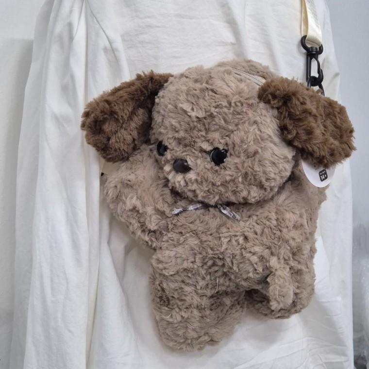 뽀글이 복실 강아지 인형 크로스백 봉제인형 가방