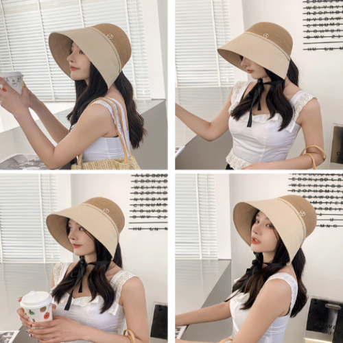 여성용 라탄 버킷햇 벙거지모자
