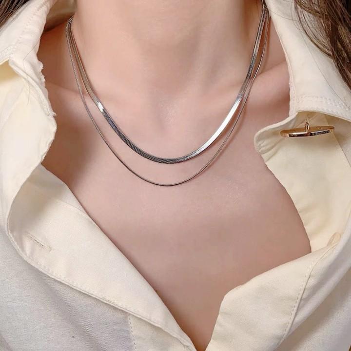 더블 스네이크 체인 목걸이