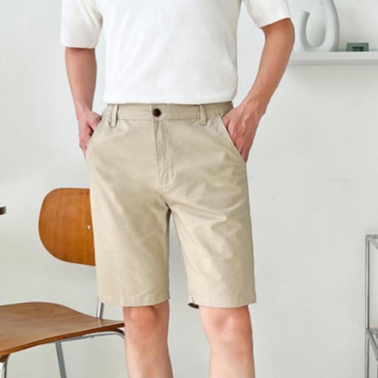 남성 허리밴딩 숏팬츠 여름 데일리 깔끔한 면 하프팬츠