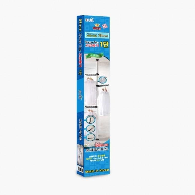 1단 폴 행거 38mm 고정식행거 튼튼한행거 일자행거