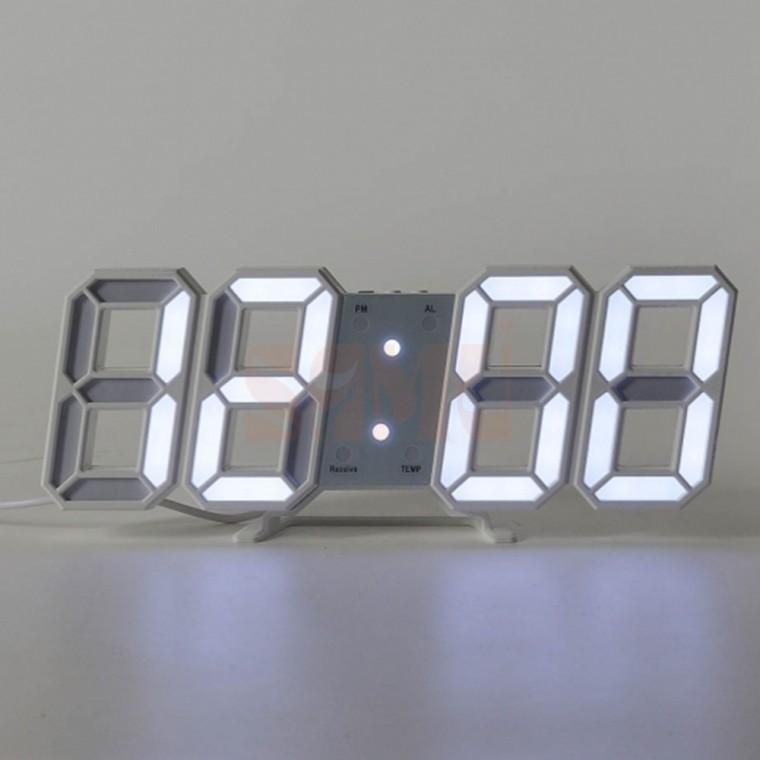 LED 디지털 시계 화이트 식당벽시계 야광벽시계
