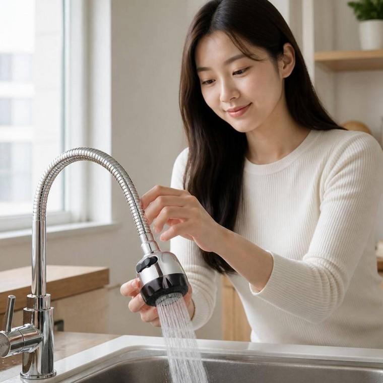 수전 싱크대 헤드 교체용 주방 코브라 연장 호스 자바라