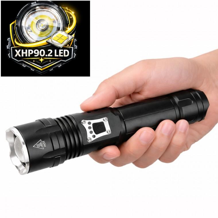 P90.2칩 LED 충전식 야외 멀티 서치 라이트 랜턴 손전등 후레쉬 P902