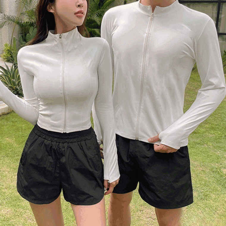 클린무드 커플 집업 래쉬가드 세트