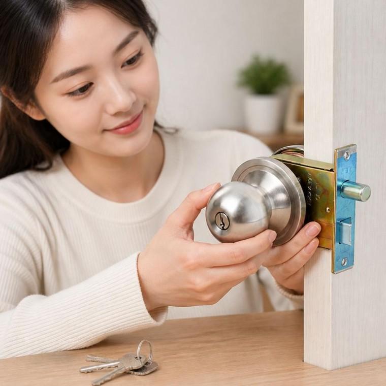 현관문 볼형 교체용 손잡이 방문 문고리 셀프 인테리어