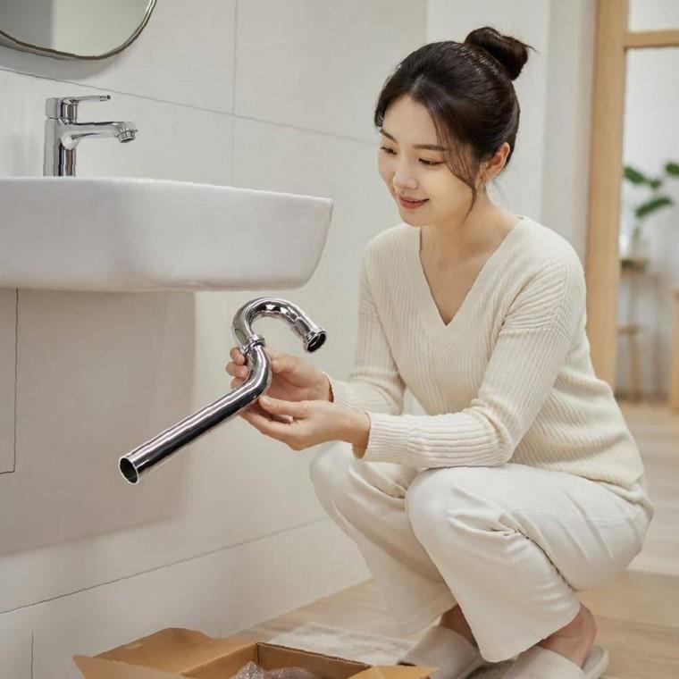 트랩 벽면 세면기 부속 배수용 욕실 배수관 수전 배관
