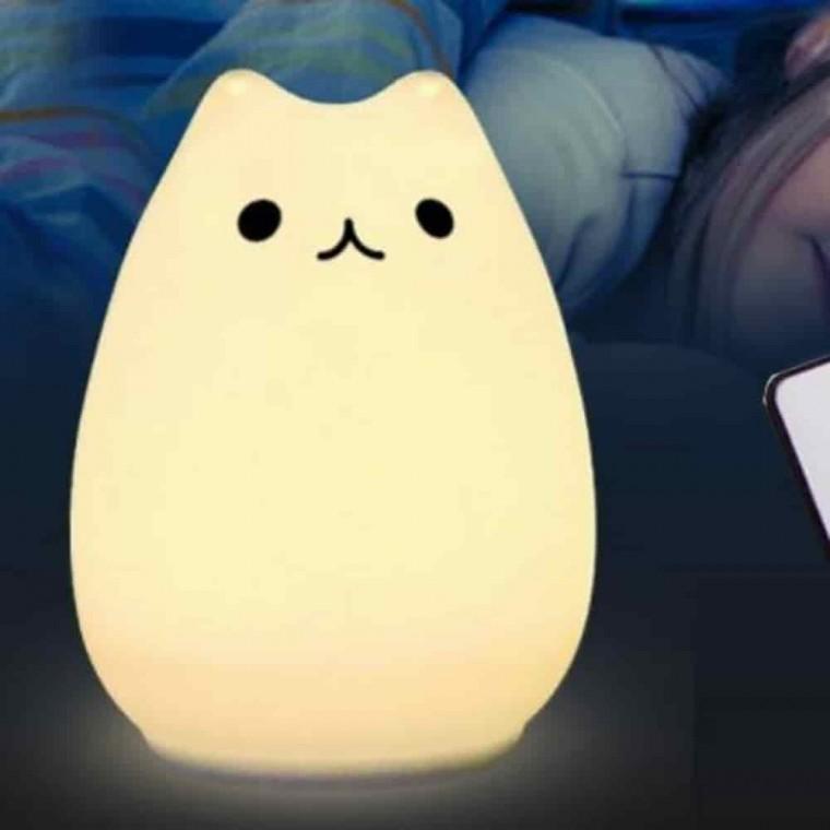 안방스탠드 은은한조명 방조명 취침등 고양이 리모컨형
