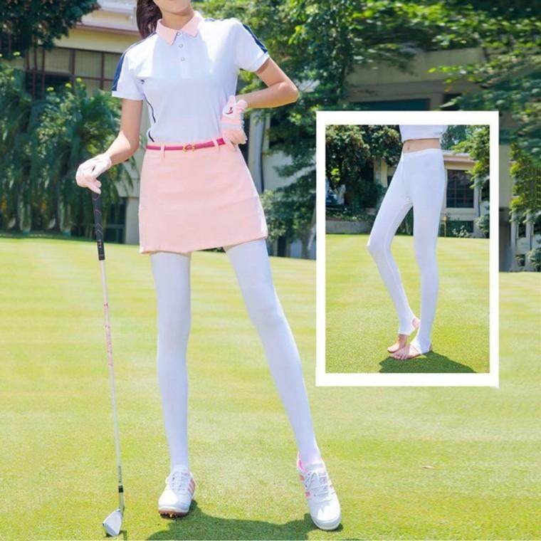 여성 여름 골프 자외선차단 고리 숏 레깅스 스타킹