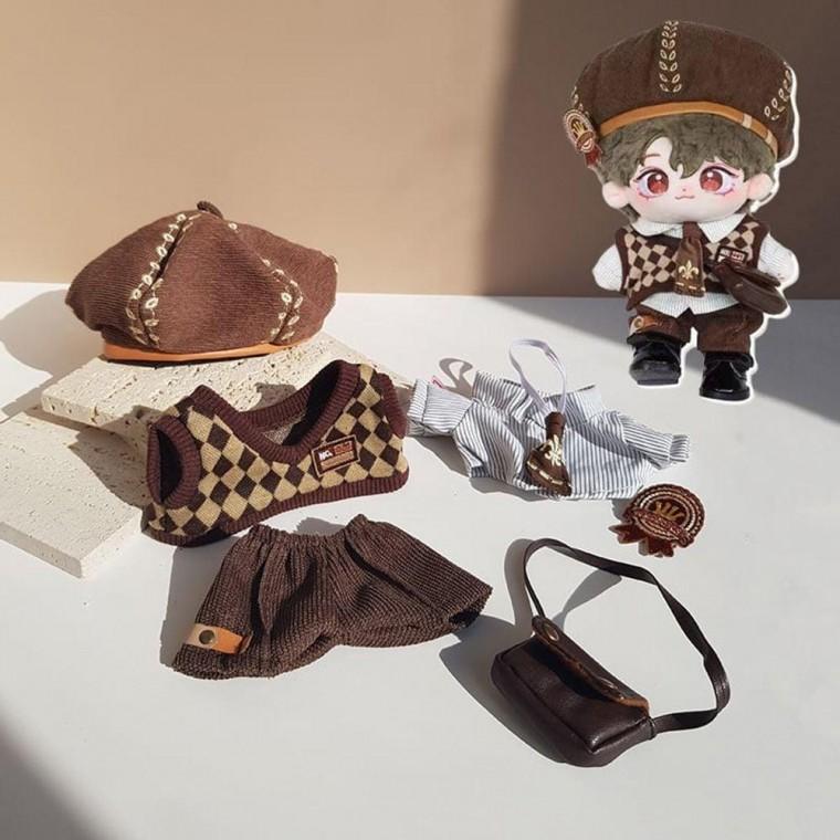 20cm 인형옷 6종 세트 교복 피규어 솜인형 귀여운 의류 복고풍 포스트맨 자켓 자켓솜