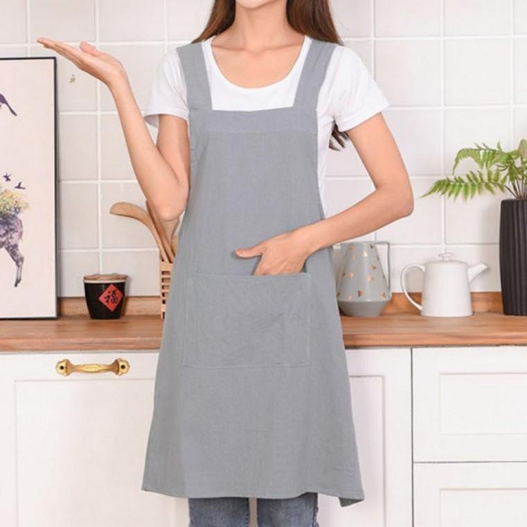 코튼 순면앞치마 주방 카페 포켓 엑스자앞치마 미술 원피스형