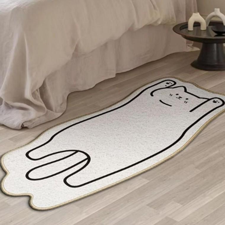 귀여운 만세 내추럴한 고양이 롱러그 50x120cm 1P 쿠션감있는 쿠션감 발매트