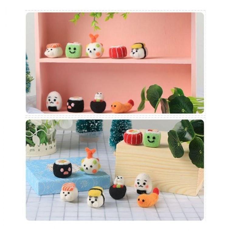 DIY 양모 펠트 패키지 9개입 핸드 메이드 공예 키트 인형 취미 용품 손작업 캐릭터