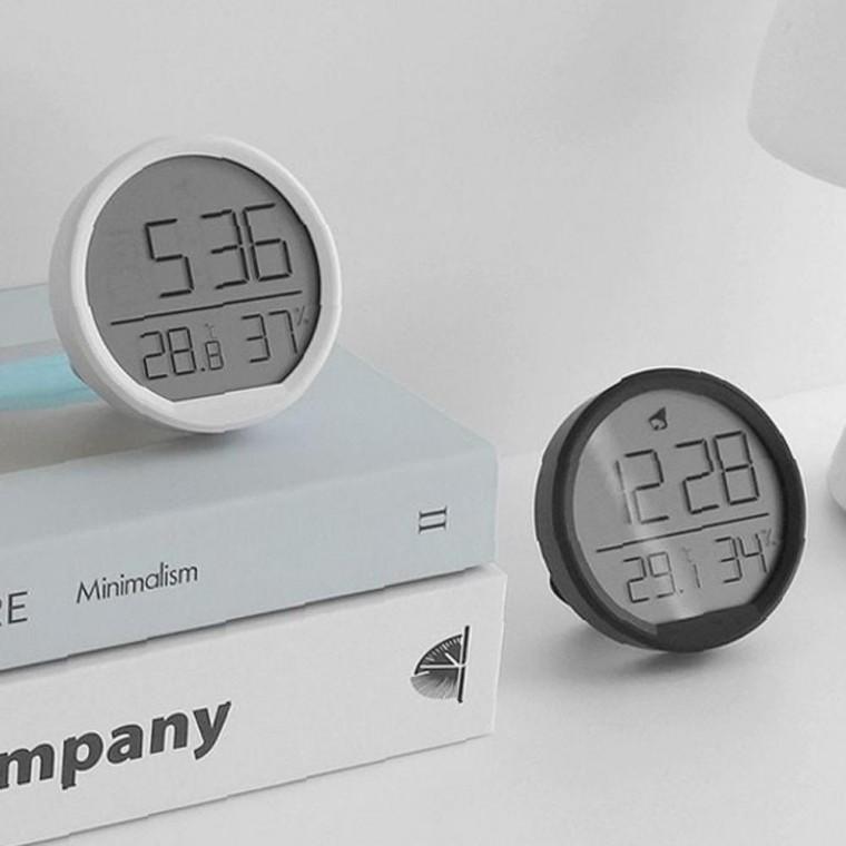 무선 라이트 디지털 온습도계 알람 시계 자석 벽걸이
