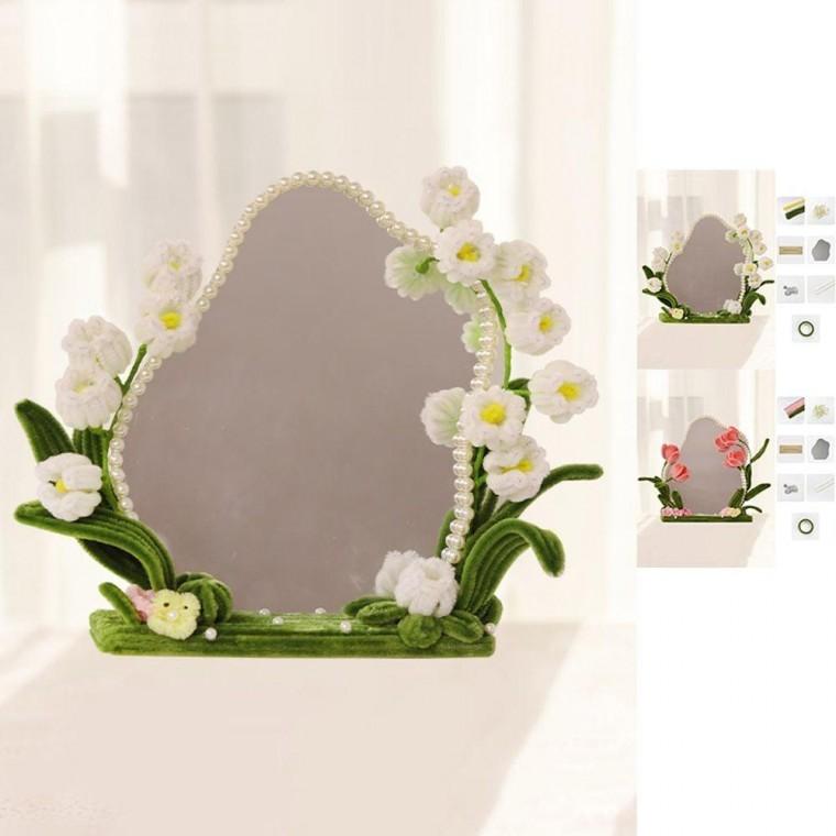 DIY 탁상 거울 키트 메이크업 만들기 플라워 재료 업거울 장식 소품 수작업 인테리어