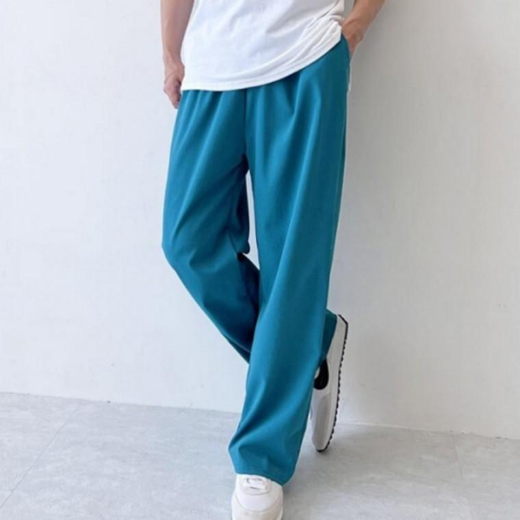 남성 린넨 일자 와이드 팬츠 일P 여름 허리밴딩 데일리 마바지