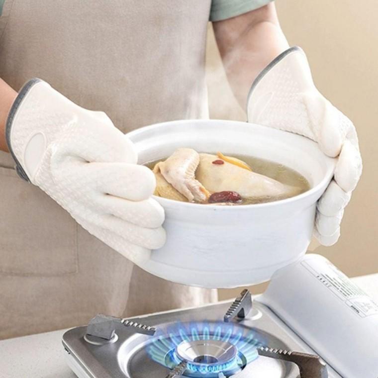 주방 냄비 내열 오븐 전자렌지 열차단 실리콘 장갑 2p