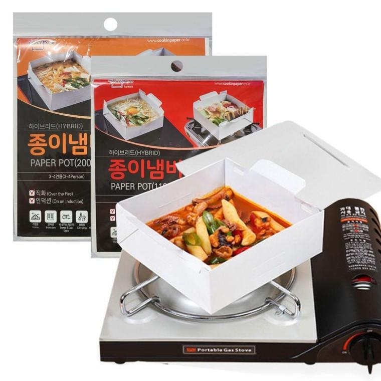 버너가열 라면 조리기 쿡인 페이퍼 캠핑용 종이 냄비 일회용 코펠