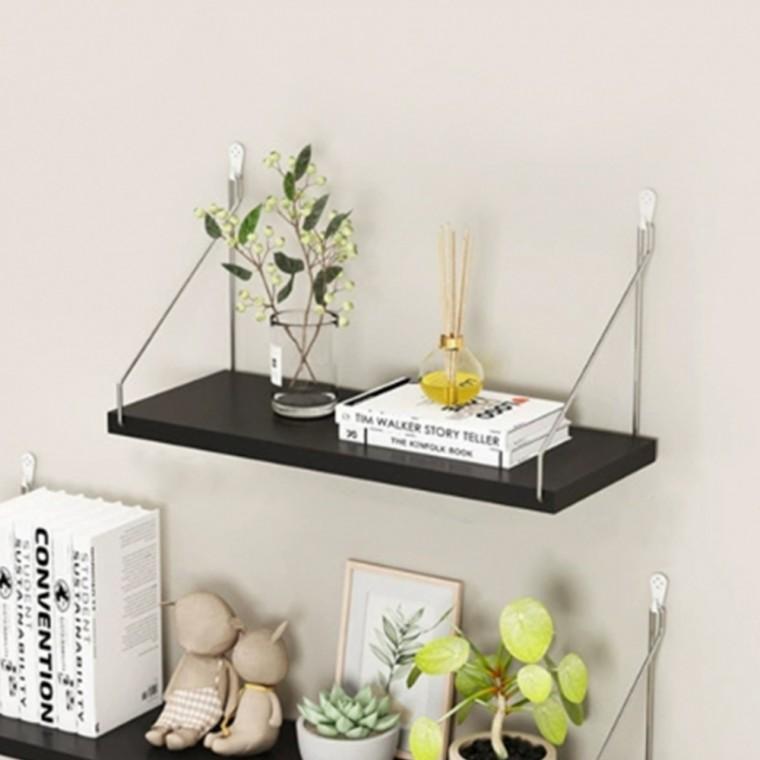 무타공 벽선반 60x19.5cm 블랙 다용도선반 공간활용