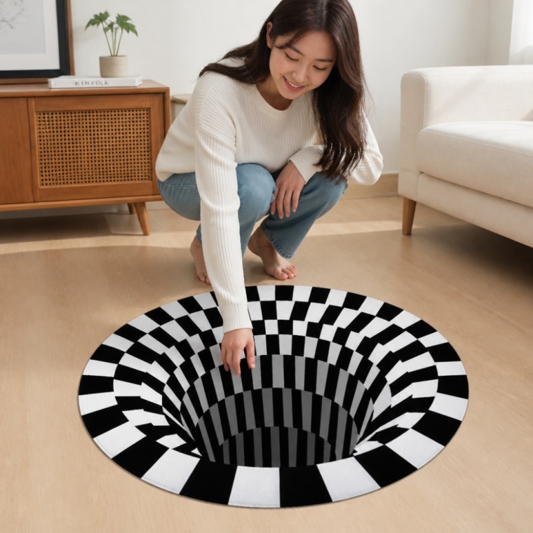 입체 낚시 3D 착시 발매트 80cm 반려동물 바닥 인테리어 러그