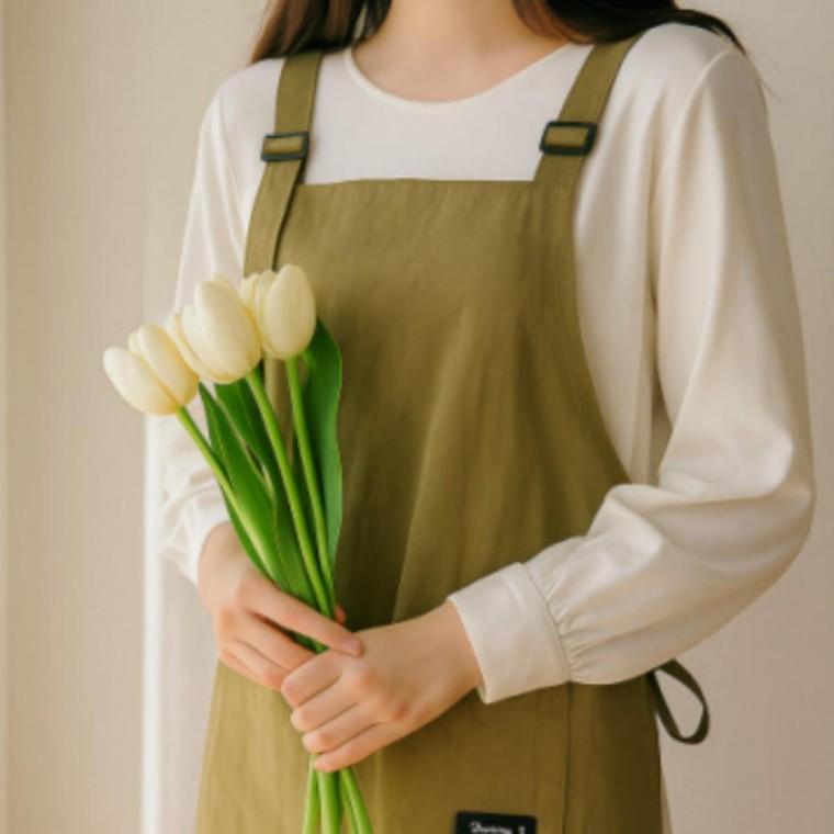 카페 바리스타 예쁜 주방 원피스 포켓 공방 방수 앞치마