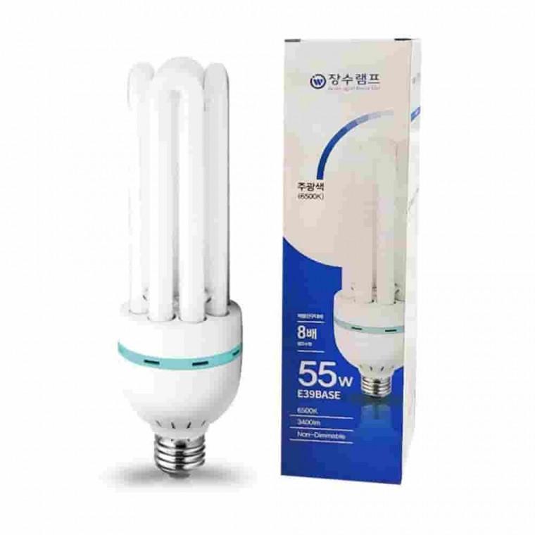 EL램프 55W 주광색 삼파장전구 형광등소켓 거실등 천장조명 거실램프