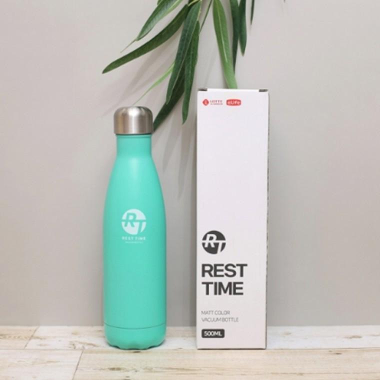 레스트 타임 슬림 보온병 500ml 블루 진공보온병 스테인리스물병