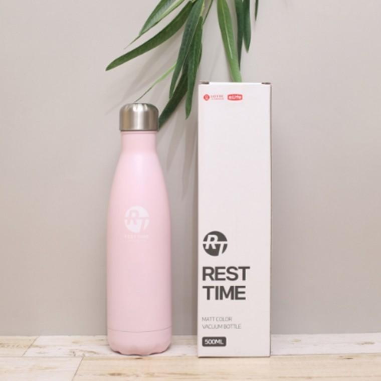 레스트 타임 슬림 보온병 500ml 핑크 휴대용텀블러 등산물병