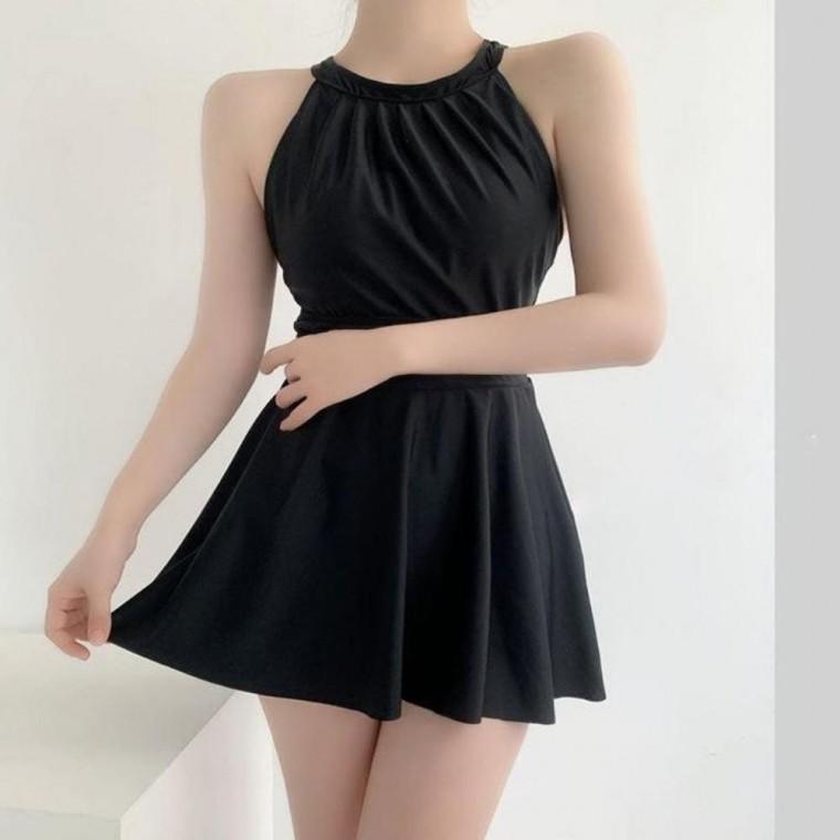 커버업 홀터넥 쾌적한 일체형 원피스 수영복