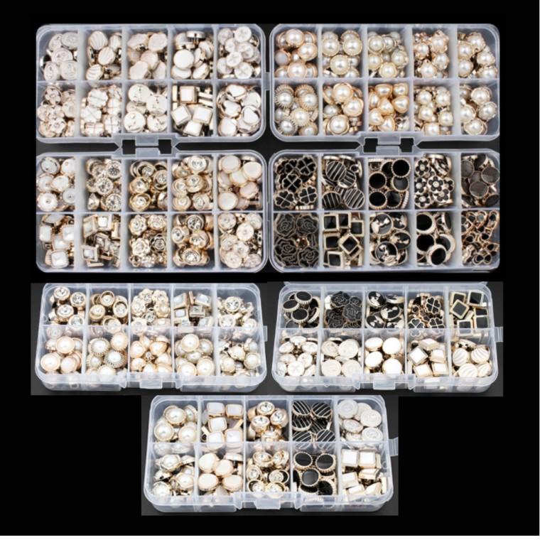 7종 고급 단추 정장 진주 크리스탈 대용량 100pcs
