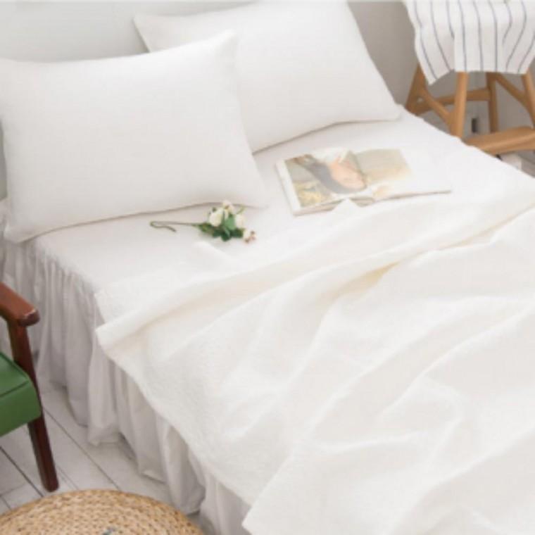 피그먼트 누빔 침구 매트 화이트 순면 워싱 여름 이불