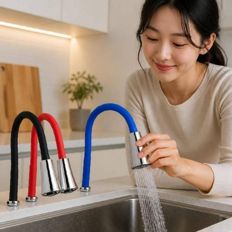 싱크대 주방 수전 헤드 벽붙이 교체용 수도꼭지 자바라