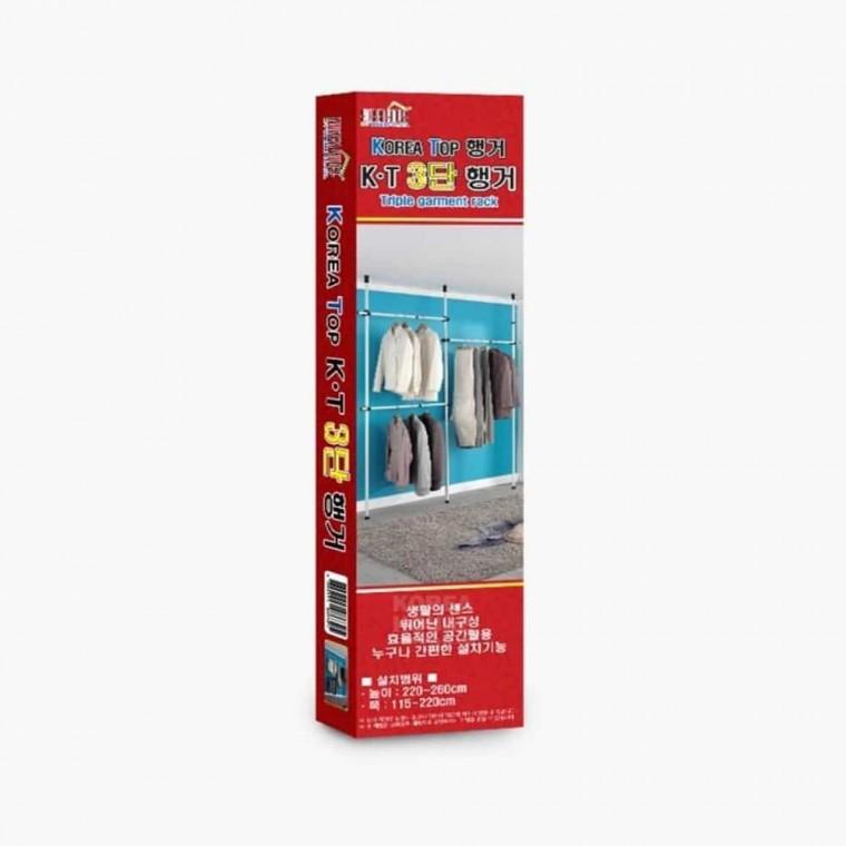 3단 폴 행거 25mm 스탠드행거 천장형폴행거 원룸행거