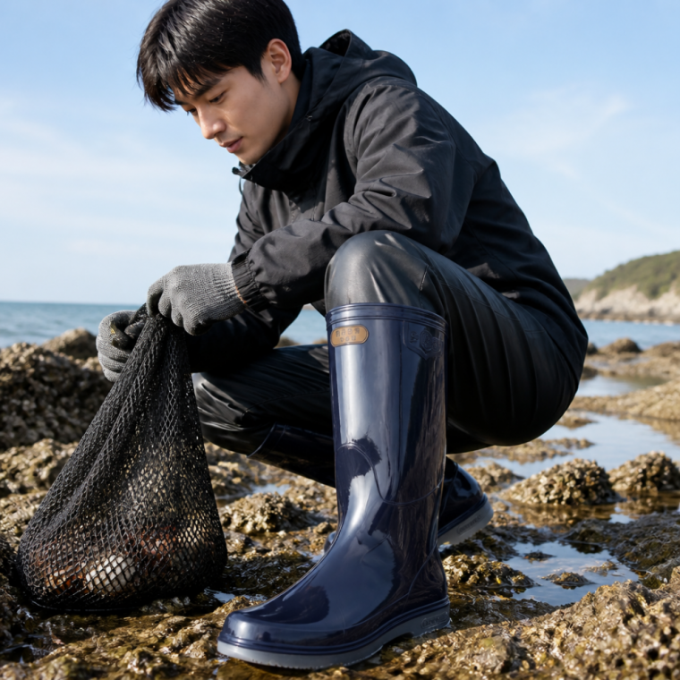 PVC 낚시장화 미끄럼방지 선상 해루질 갯바위 무릎 장화